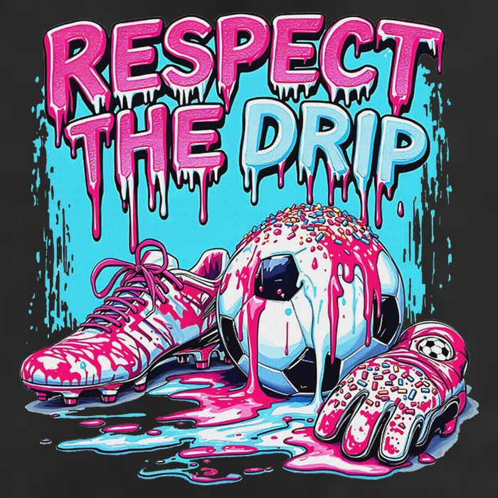 Soccer Ice Cream Sprinkles Theme Respect The Drip 7 Panel Mesh Trucker Snapback Hat