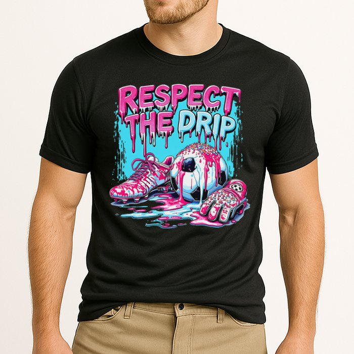 Soccer Ice Cream Sprinkles Theme Respect The Drip Cooling Performance Crew T-Shirt