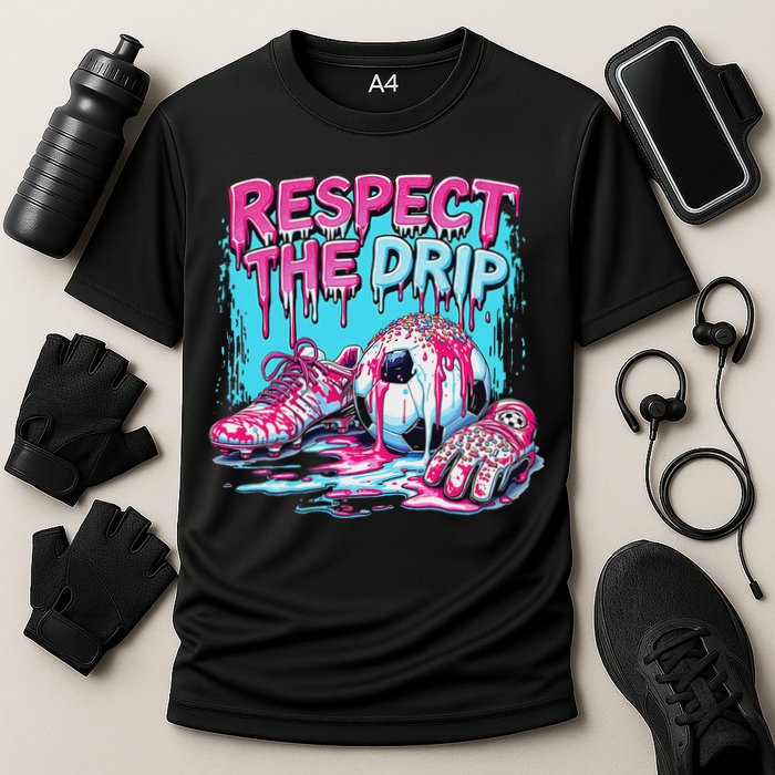 Soccer Ice Cream Sprinkles Theme Respect The Drip Cooling Performance Crew T-Shirt