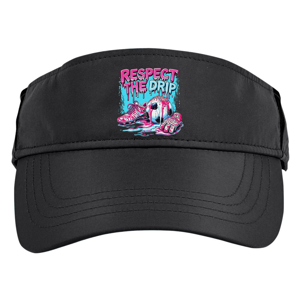 Soccer Ice Cream Sprinkles Theme Respect The Drip Adult Drive Performance Visor