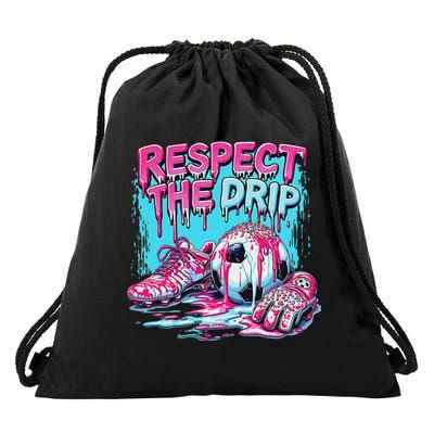 Soccer Ice Cream Sprinkles Theme Respect The Drip Drawstring Bag