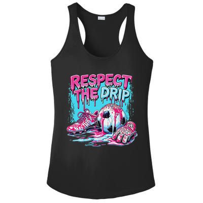 Soccer Ice Cream Sprinkles Theme Respect The Drip Ladies PosiCharge Competitor Racerback Tank