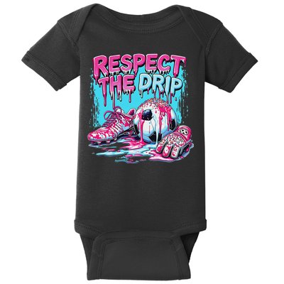 Soccer Ice Cream Sprinkles Theme Respect The Drip Baby Bodysuit
