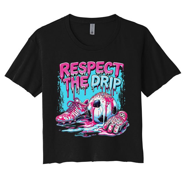 Soccer Ice Cream Sprinkles Theme Respect The Drip Crop Top
