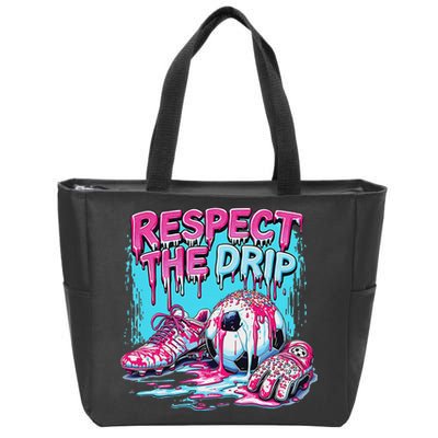 Soccer Ice Cream Sprinkles Theme Respect The Drip Zip Tote Bag