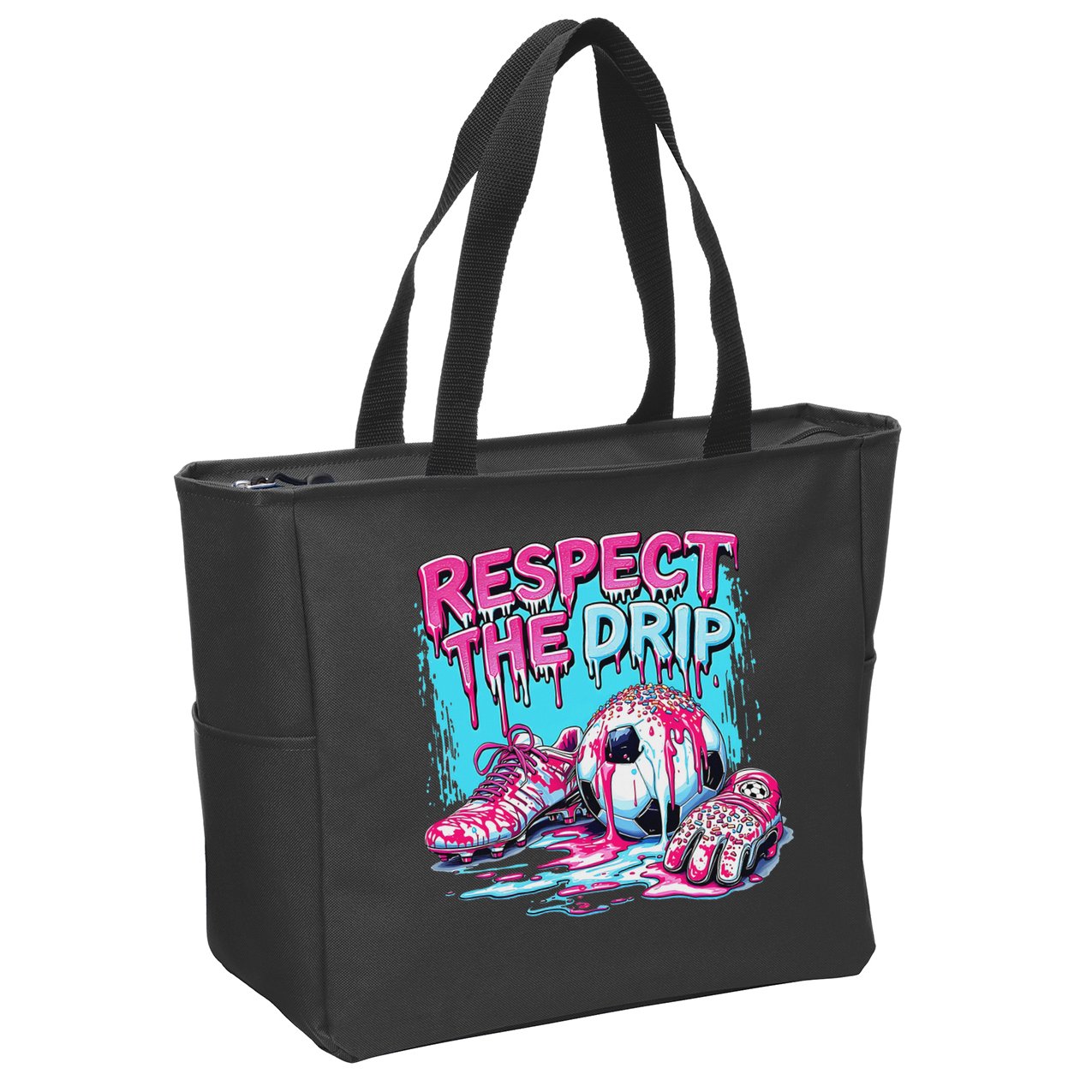 Soccer Ice Cream Sprinkles Theme Respect The Drip Zip Tote Bag