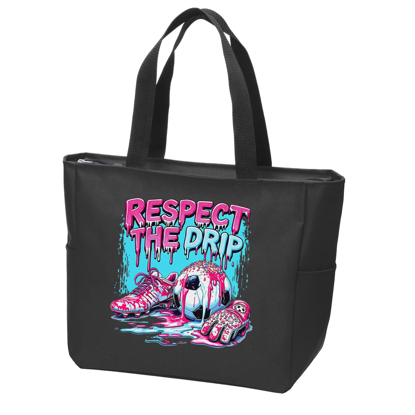 Soccer Ice Cream Sprinkles Theme Respect The Drip Zip Tote Bag
