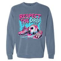 Soccer Ice Cream Sprinkles Theme Respect The Drip Garment-Dyed Sweatshirt
