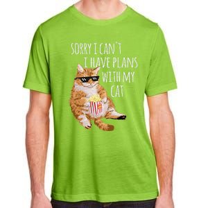 Sorry I Cant I Have Plans With My Cat Funny Cat Lover Gift Adult ChromaSoft Performance T-Shirt