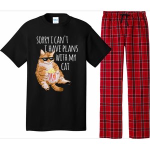 Sorry I Cant I Have Plans With My Cat Funny Cat Lover Gift Pajama Set