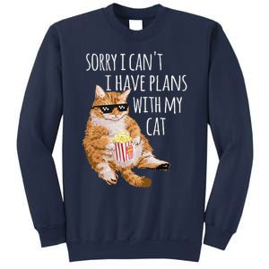 Sorry I Cant I Have Plans With My Cat Funny Cat Lover Gift Sweatshirt