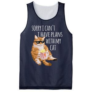 Sorry I Cant I Have Plans With My Cat Funny Cat Lover Gift Mesh Reversible Basketball Jersey Tank