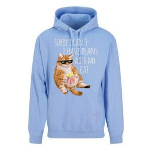 Sorry I Cant I Have Plans With My Cat Funny Cat Lover Gift Unisex Surf Hoodie