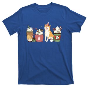 Shiba Inu Coffee Latte Winter Christmas Dog Mom Holiday Gift T-Shirt