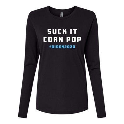 Suck It Corn Pop Joe Biden 2020 Funny Political Gift Womens Cotton Relaxed Long Sleeve T-Shirt