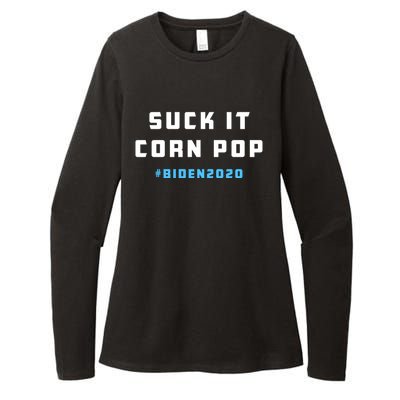 Suck It Corn Pop Joe Biden 2020 Funny Political Gift Womens CVC Long Sleeve Shirt