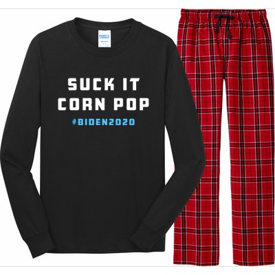 Suck It Corn Pop Joe Biden 2020 Funny Political Gift Long Sleeve Pajama Set