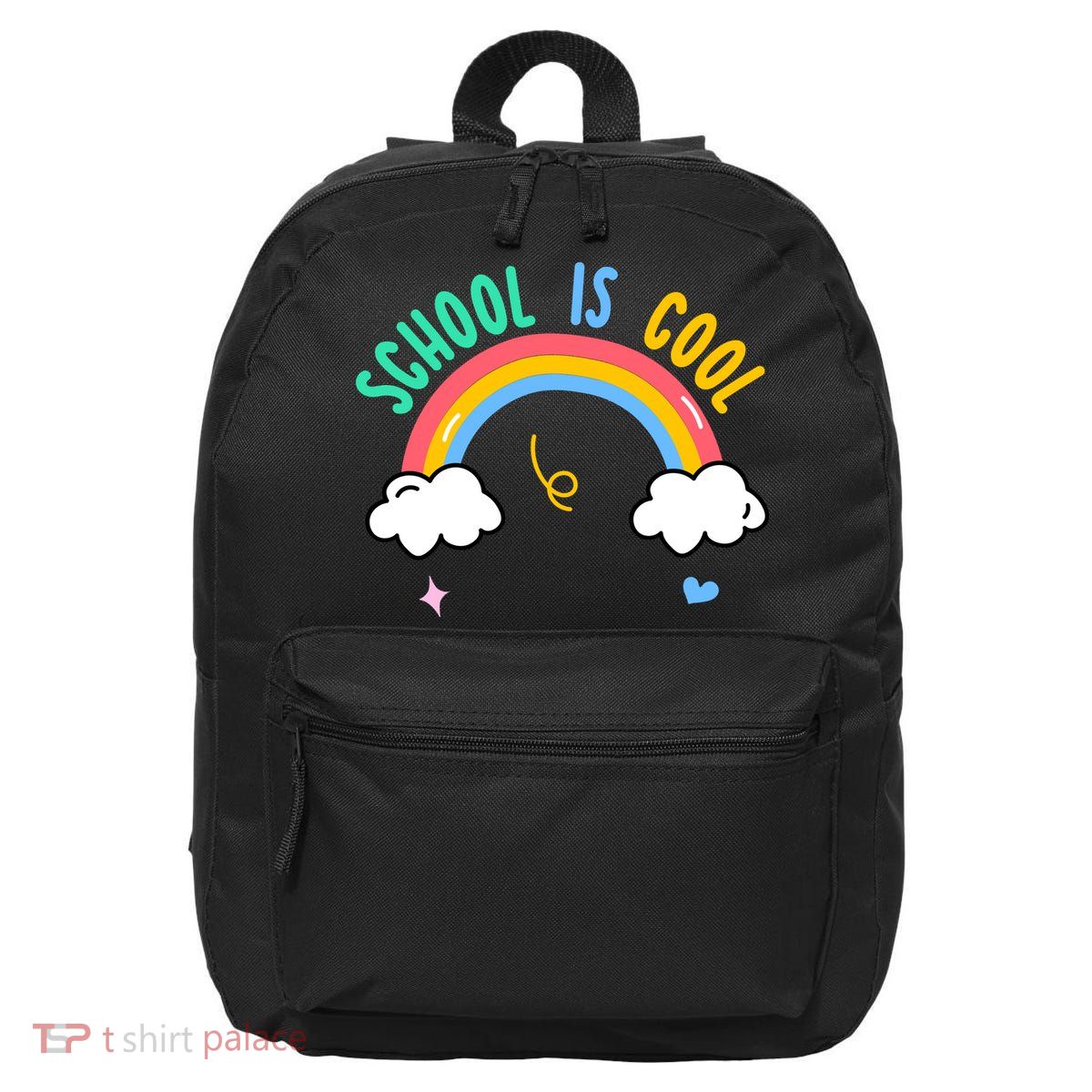 School Is Cool Rainbow Fun Retro 16 in Basic Backpack