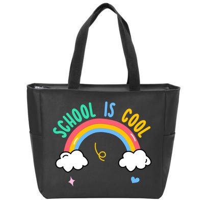 School Is Cool Rainbow Fun Retro Zip Tote Bag