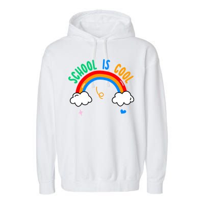 School Is Cool Rainbow Fun Retro Garment-Dyed Fleece Hoodie