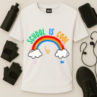 School Is Cool Rainbow Fun Retro Cooling Performance Crew T-Shirt