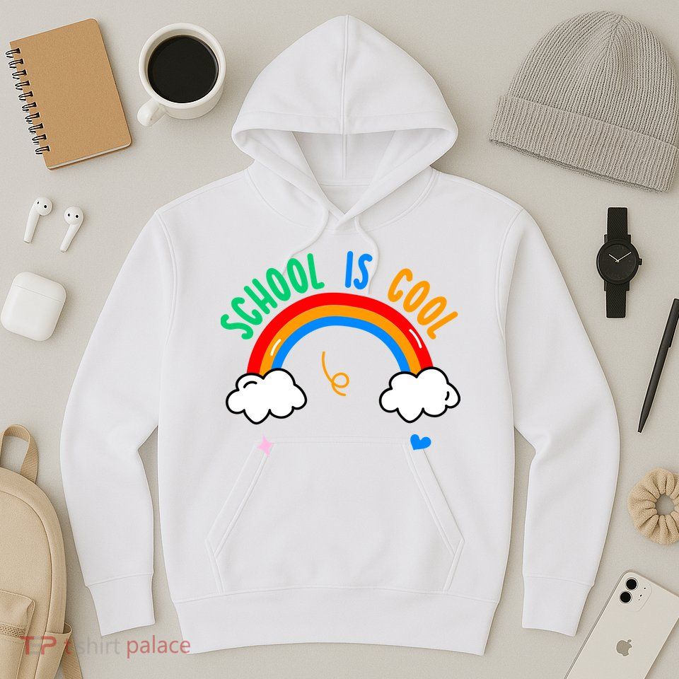 School Is Cool Rainbow Fun Retro Hoodie