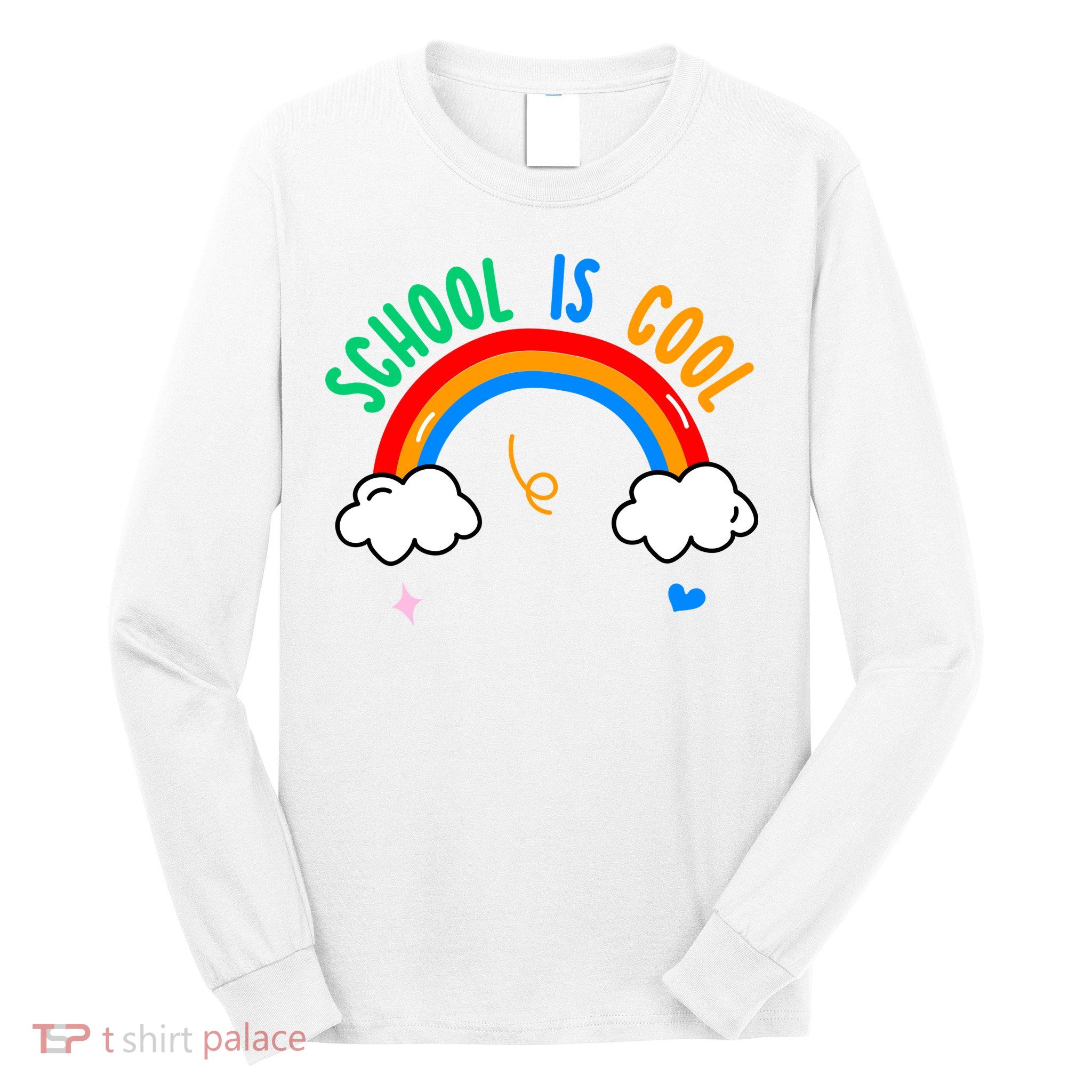 School Is Cool Rainbow Fun Retro Long Sleeve Shirt