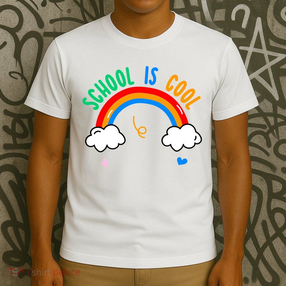 School Is Cool Rainbow Fun Retro T-Shirt