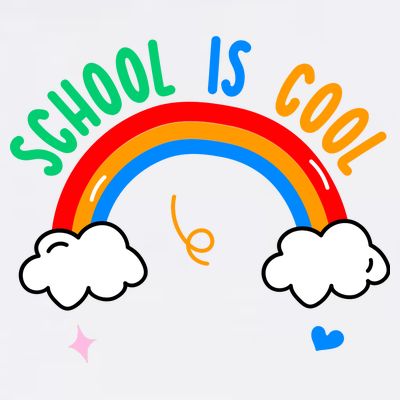 School Is Cool Rainbow Fun Retro T-Shirt