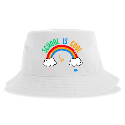 School Is Cool Rainbow Fun Retro Sustainable Bucket Hat