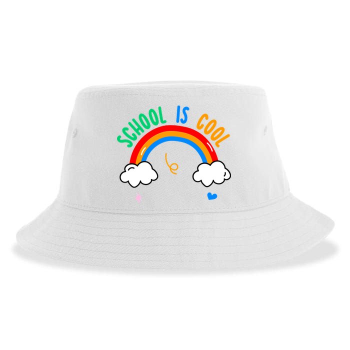 School Is Cool Rainbow Fun Retro Sustainable Bucket Hat