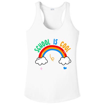 School Is Cool Rainbow Fun Retro Ladies PosiCharge Competitor Racerback Tank