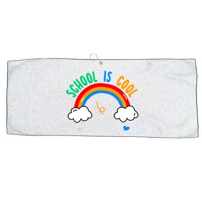 School Is Cool Rainbow Fun Retro Large Microfiber Waffle Golf Towel