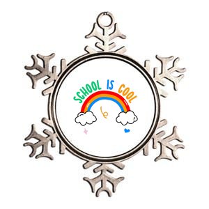 School Is Cool Rainbow Fun Retro Metallic Star Ornament