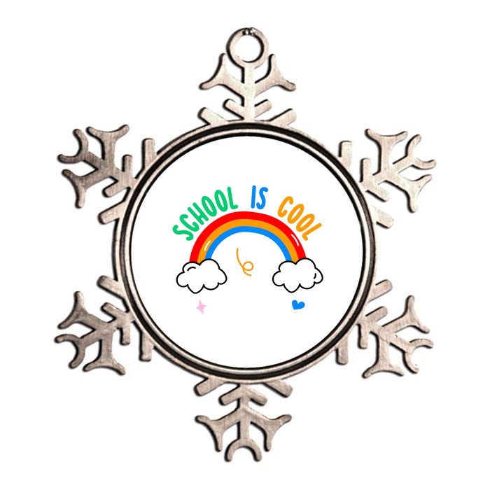 School Is Cool Rainbow Fun Retro Metallic Star Ornament