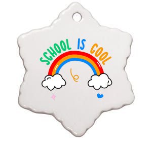 School Is Cool Rainbow Fun Retro Ceramic Star Ornament