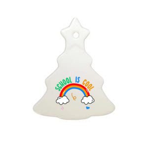 School Is Cool Rainbow Fun Retro Ceramic Tree Ornament