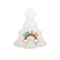 School Is Cool Rainbow Fun Retro Ceramic Tree Ornament