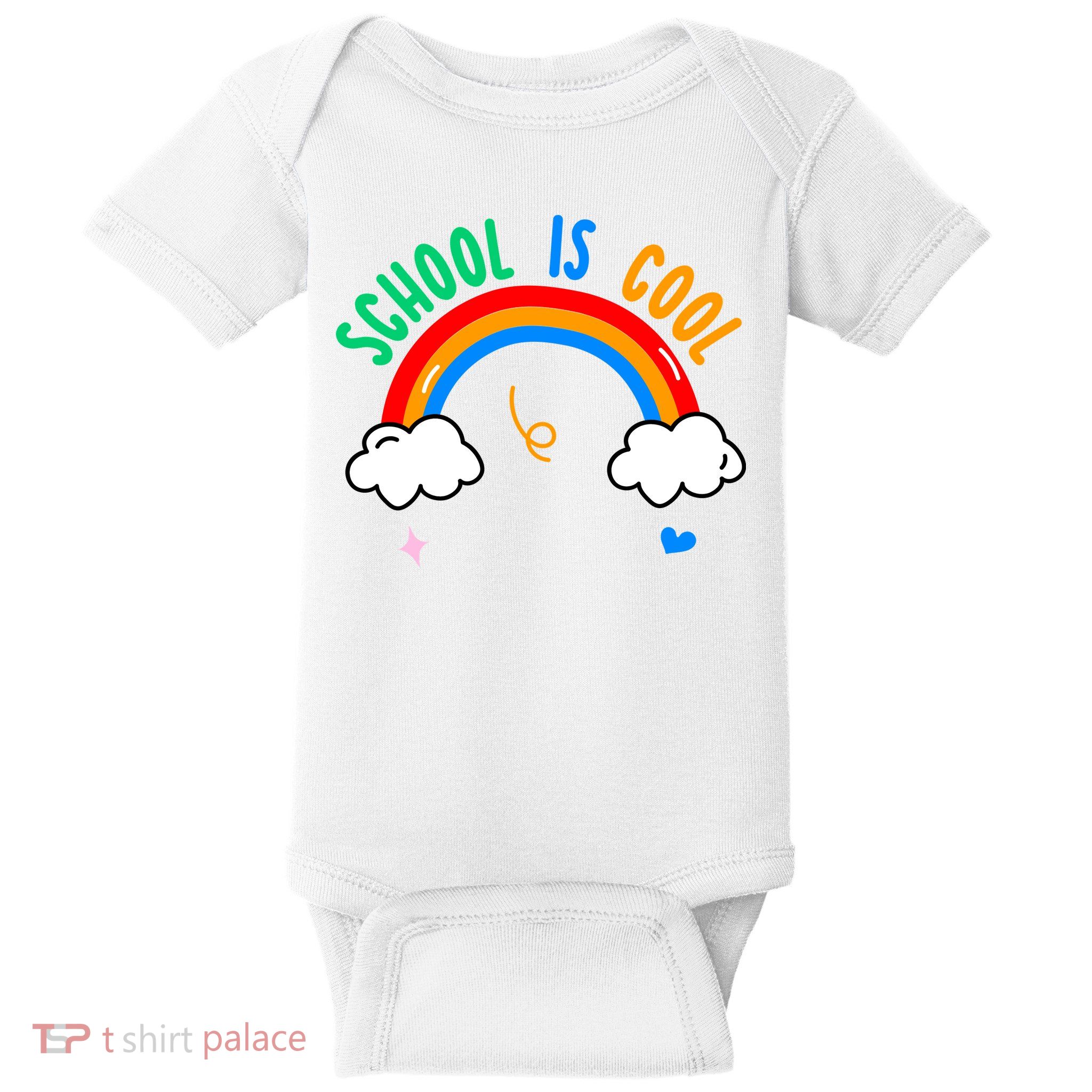 School Is Cool Rainbow Fun Retro Baby Bodysuit