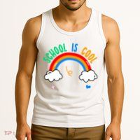 School Is Cool Rainbow Fun Retro Tank Top