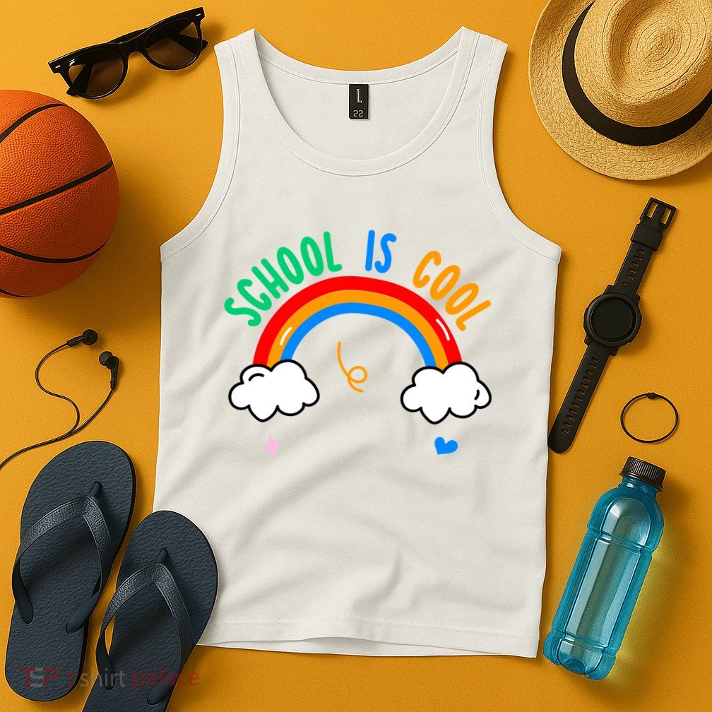 School Is Cool Rainbow Fun Retro Tank Top