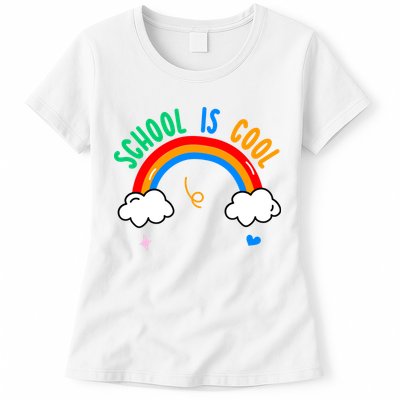 School Is Cool Rainbow Fun Retro Womens T-Shirt