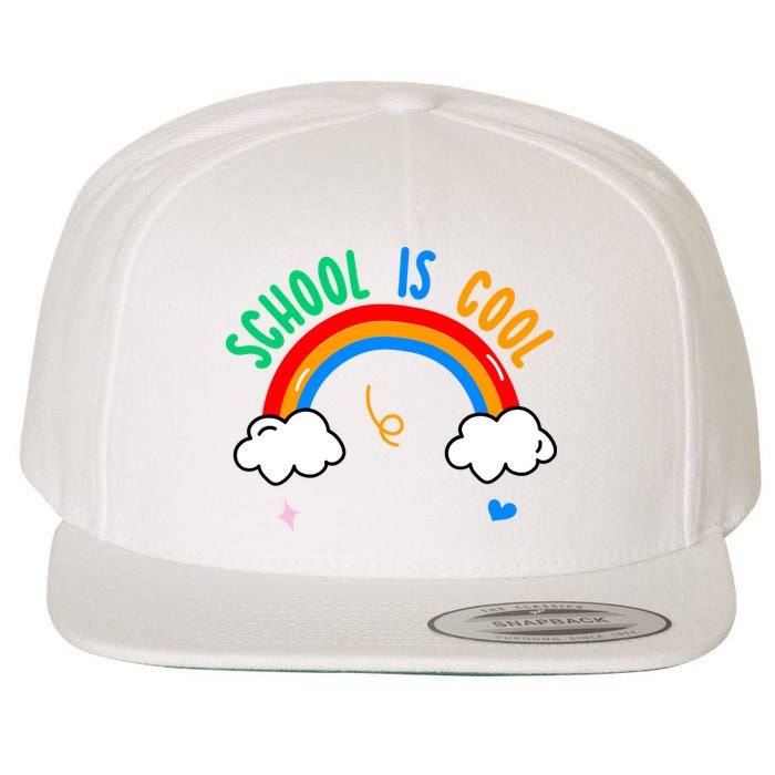 School Is Cool Rainbow Fun Retro Wool Snapback Cap