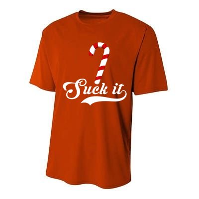 Suck It Christmas Candy Cane Adult Humor Gag Gift Performance Sprint T-Shirt