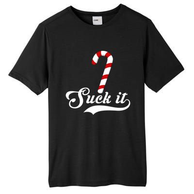 Suck It Christmas Candy Cane Adult Humor Gag Gift Tall Fusion ChromaSoft Performance T-Shirt