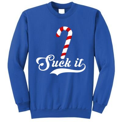 Suck It Christmas Candy Cane Adult Humor Gag Gift Sweatshirt