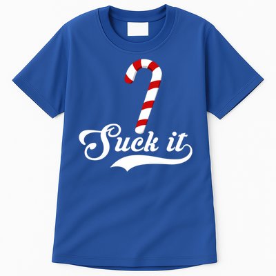 Suck It Christmas Candy Cane Adult Humor Gag Gift Tall T-Shirt