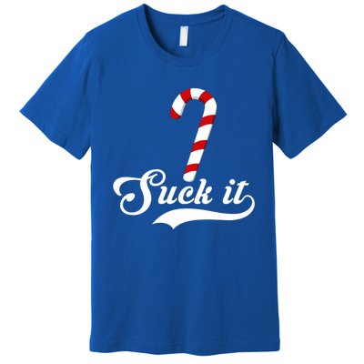 Suck It Christmas Candy Cane Adult Humor Gag Gift Premium T-Shirt