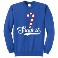 Suck It Christmas Candy Cane Adult Humor Gag Gift Tall Sweatshirt