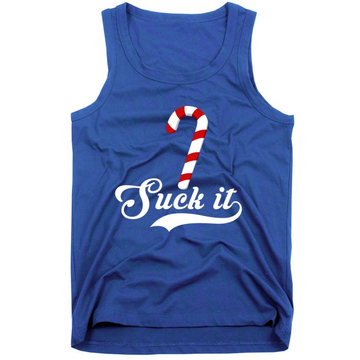 Suck It Christmas Candy Cane Adult Humor Gag Gift Tank Top